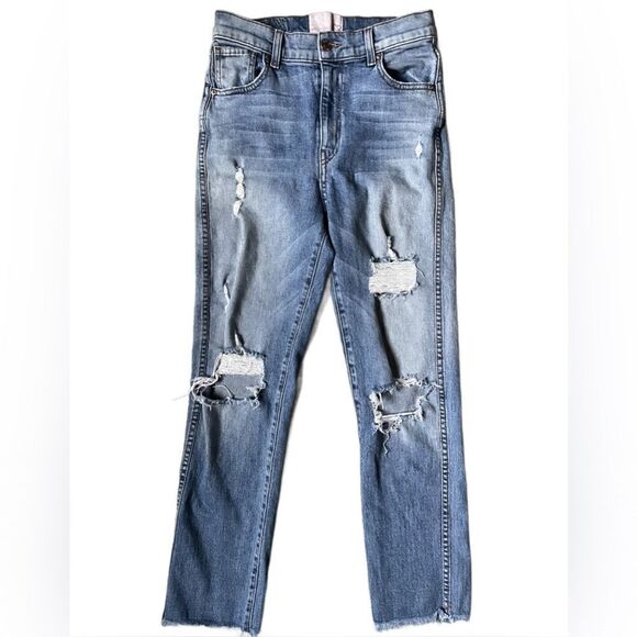 Revice Uptown Roadtrip Distressed Medium Wash Super High Rise Jeans (Size: 27) - Picture 2 of 16